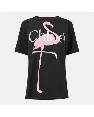 Chloé Flamingo T Oversized T-Shirt - Black