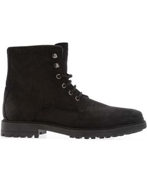 Dune Card Flat Ankle Boots - Black