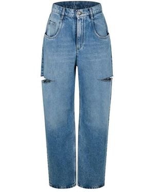 Maison Margiela Denim Jeans With Slash Details - Blue