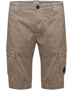 C.P. Company Sateen Stretch Cargo Shorts - Grey