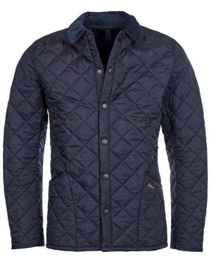 Barbour Heritage Liddesdale Diamond Quilted Long Sleeve Quilted Jacket - Blue