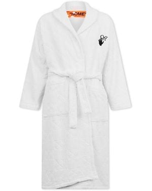 Off-White c/o Virgil Abloh Mono Bathrobe, Monogram Design - White
