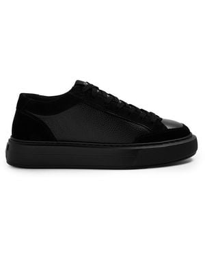 Cleens Minimalist Leather Luxor Trainers - Black