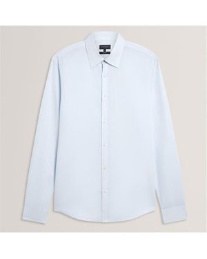Ted Baker Ls Regular Fit Linen Shirt - White