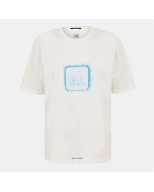 CP COMPANY METROPOLIS Front Logo T-Shirt - White
