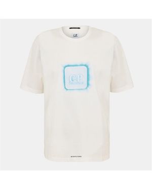 CP COMPANY METROPOLIS Front Logo T-Shirt - White