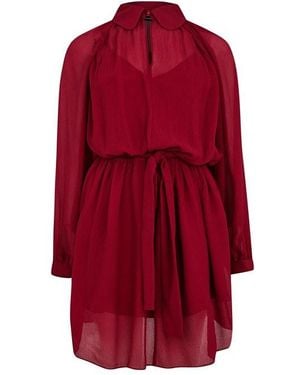 Emporio Armani Drape Mini Tea Dress - Red