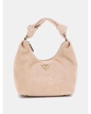 Guess Zamira Shoulder Hobo Bag - Natural