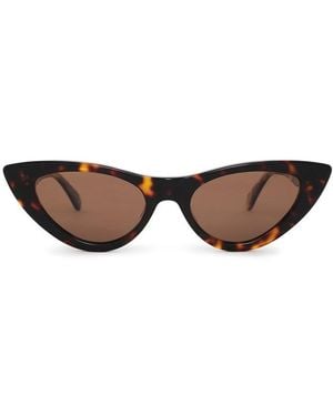 Anine Bing Marsais Oval Sunglasses - Brown
