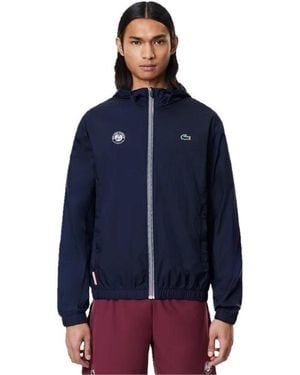 Lacoste Water Resistant Lightweight Rain Anorak - Blue