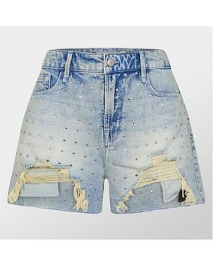 GOOD AMERICAN Bombshell High Rise Denim Shorts - Blue
