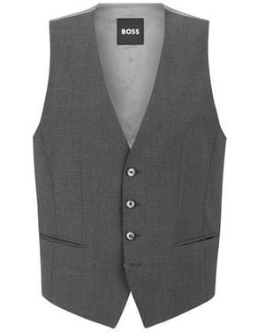 BOSS Slim Fit Waistcoat - Grey