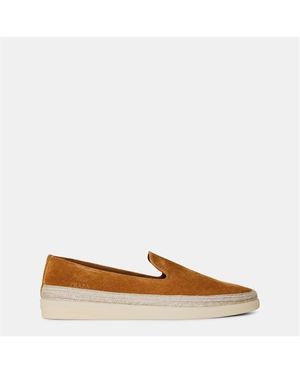 Prada Suede Slip-On Loafers - Brown