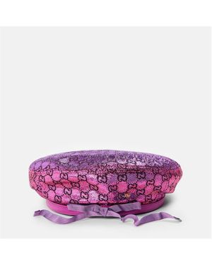 Gucci Classic Structured Beret - Purple