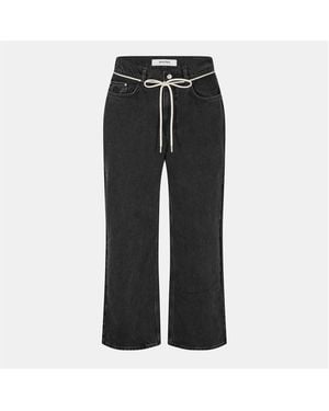 About Blank Relaxed Fit Cotton Wide Leg Jeans - Blue