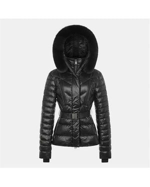 ARCTIC ARMY Aurora Belted Hooded Long Sleeve Short Puffer Jacket - Black