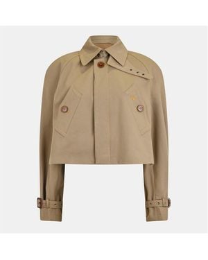 Vivienne Westwood Graziano Cropped Cotton Trench Coat - Natural