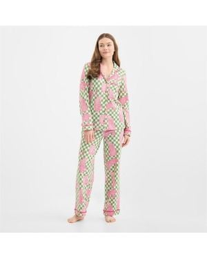 Chelsea Peers Long Sleeve Pyjama Set - Green