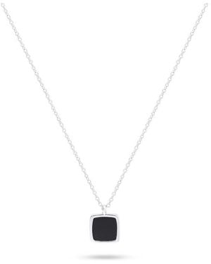 Common Lines Onyx Pendant Necklace - Metallic