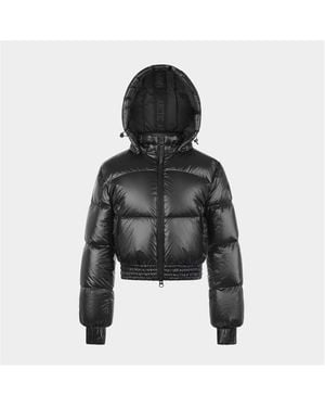ARCTIC ARMY Yukon Hooded Funnel Neck Short Puffer Jacket - Black