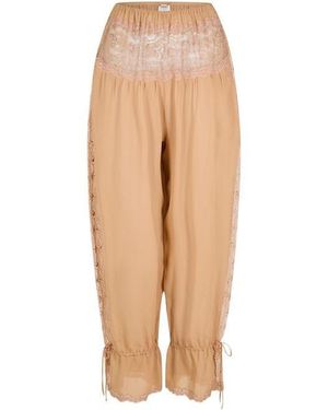 Saint Laurent Cuffed Trousers - Natural