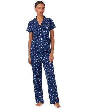 Ralph Lauren Ls Notch Short Sleeve Pyjama Set - Blue