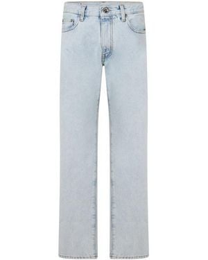 Off-White c/o Virgil Abloh Diagonal Cotton Slim Fit Jeans - Blue