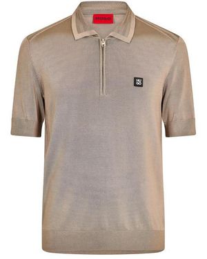 HUGO Modern Short Sleeve Polo Shirt With Logo Detail (Sayfong) - Grey