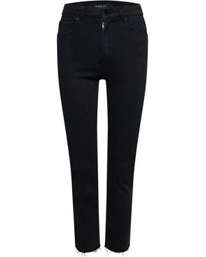 Replay Faaby Slim-Fit Cigarette Cropped Jeans - Black