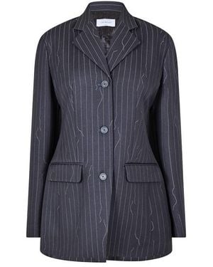 Off-White c/o Virgil Abloh Pinstripe Oversized Jacket - Blue