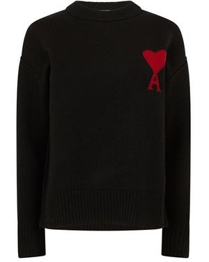 Ami Paris Adc Crew Neck Jumper - Black