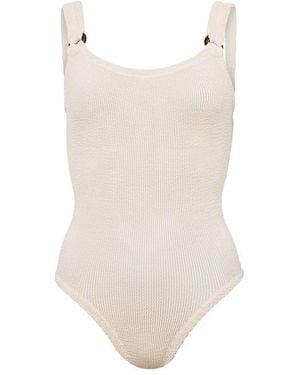 Hunza G Domino Swim Scoop Neck Swimsuit - White