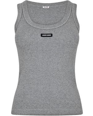 Miu Miu Miu Tank Top Ld62 - Grey