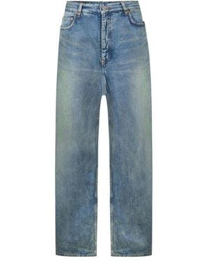 Balenciaga Double Front Effect Denim Jeans - Blue