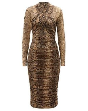 Bardot Aliyah Midi Bodycon Dress - Brown