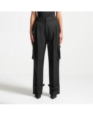 Manière De Voir Tailored Pleated Cargo Trousers - Black