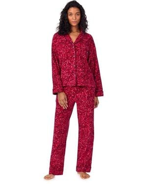 DKNY Long-Sleeve Fleece Pyjama Sets - Red