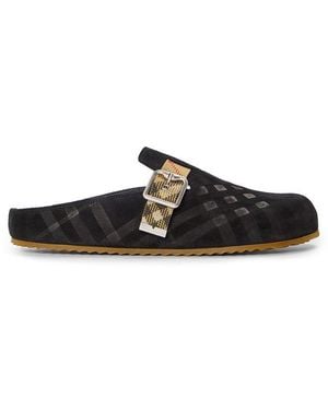 Burberry Flat Mules - Black