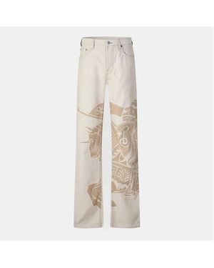 Burberry Burb Wide Leg Jeans - White