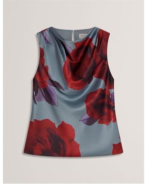 Ted Baker Print Sleeveless Shirt - Red