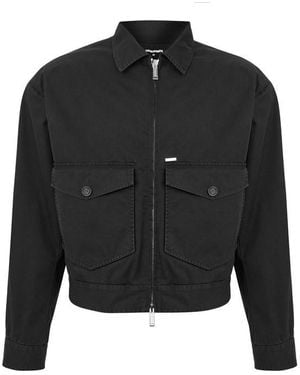 DSquared² Easy Cotton Kaban Cotton Long Sleeve Overshirt - Black