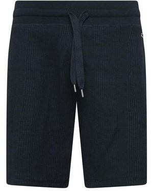 BOSS Waffle Structure Lounge Shorts - Blue