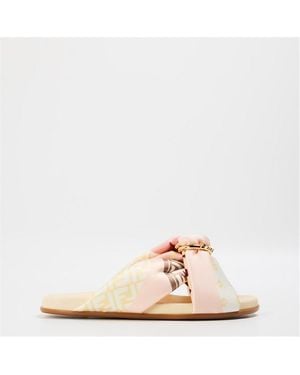Fendi Scrf Prnt Slde Ld54 - Pink