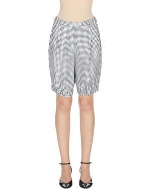 Emporio Armani Chequered Straight Leg Trousers - Grey