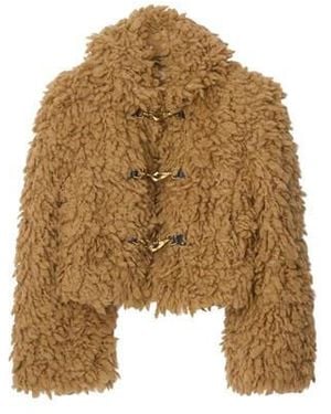 Burberry Textured Faux Fur Coat - Metallic