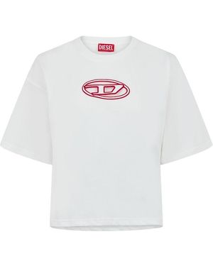 DIESEL Buxt Cropped Oversized T-Shirt - White