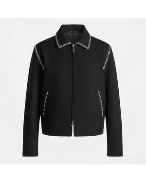 Manière De Voir Alex Whipstitch Twill Boxy Jacket - Black