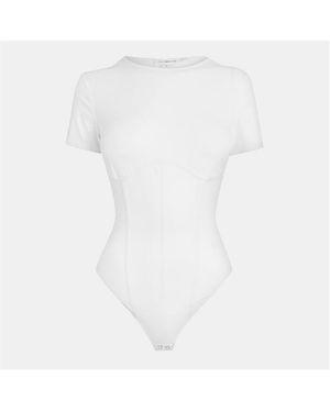GOOD AMERICAN Corset Structured Compression Bodysuit - White