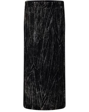 Y. Project Distressed Denim Skirt - Black