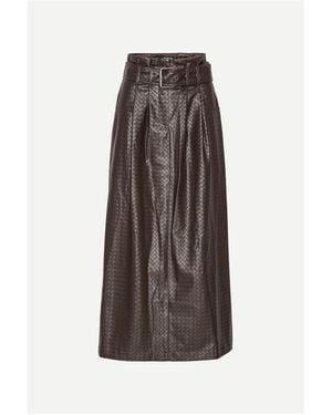 ROTATE BIRGER CHRISTENSEN Dax Midi Skirt - Brown
